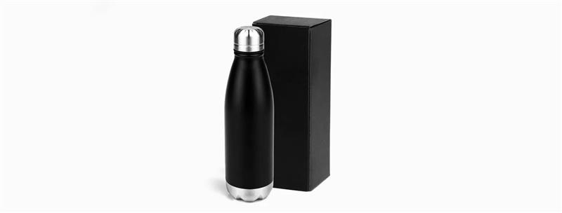 Garrafa Com Tampa Em Ao Inox - Preta - 750Ml