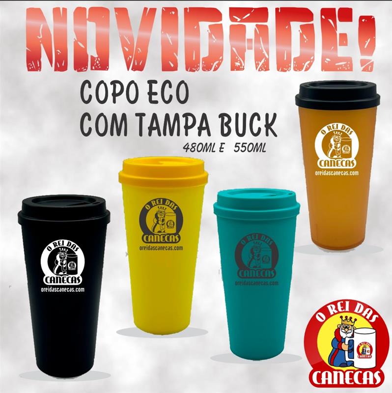 Copo Twister com Tampa Buck  480ml - Personalizado